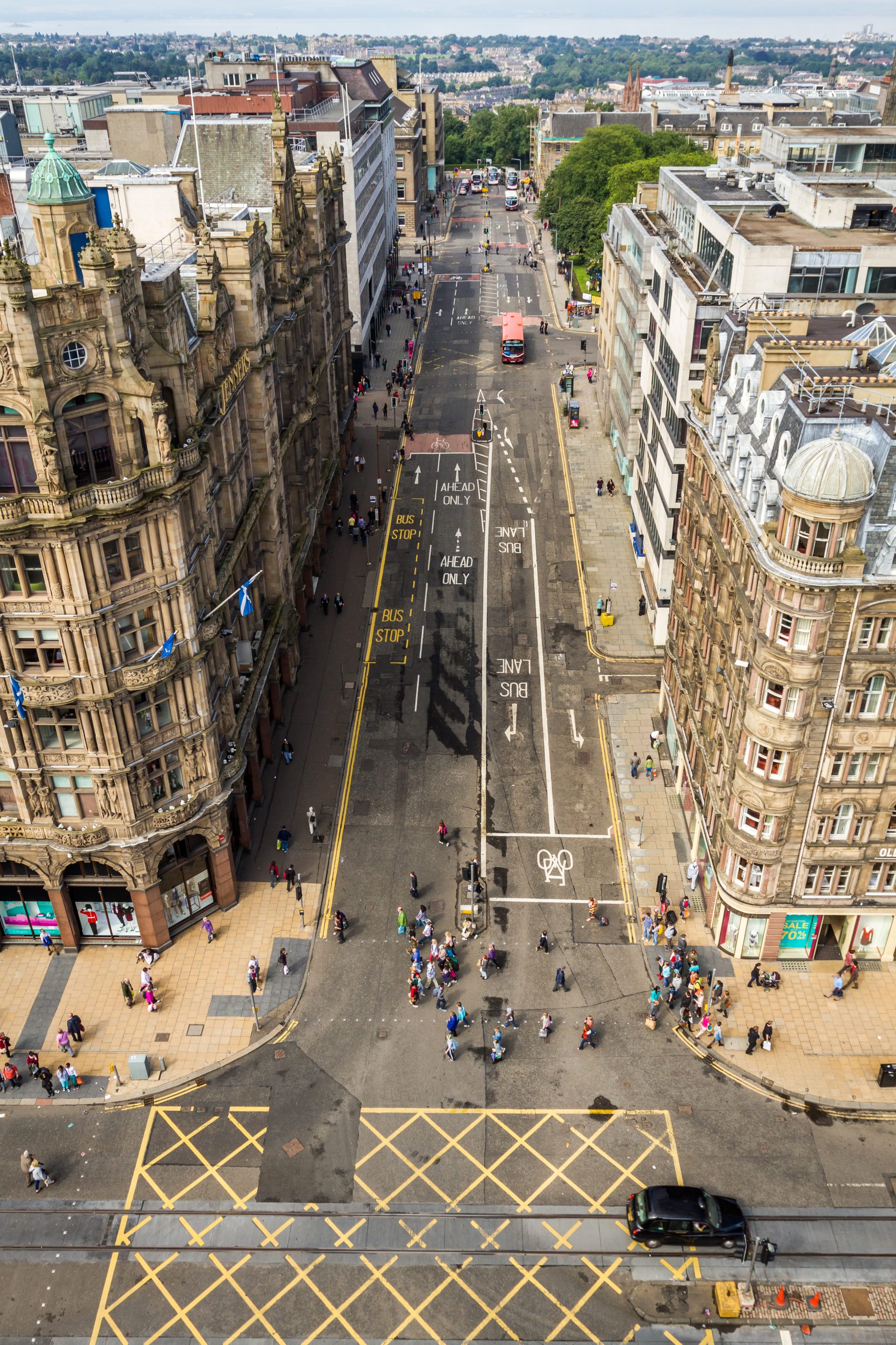 View to Princess Street in Edinburgh